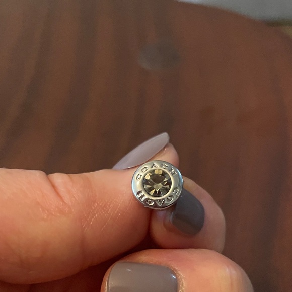 Coach Silver and Gem Earrings - Picture 2 of 2